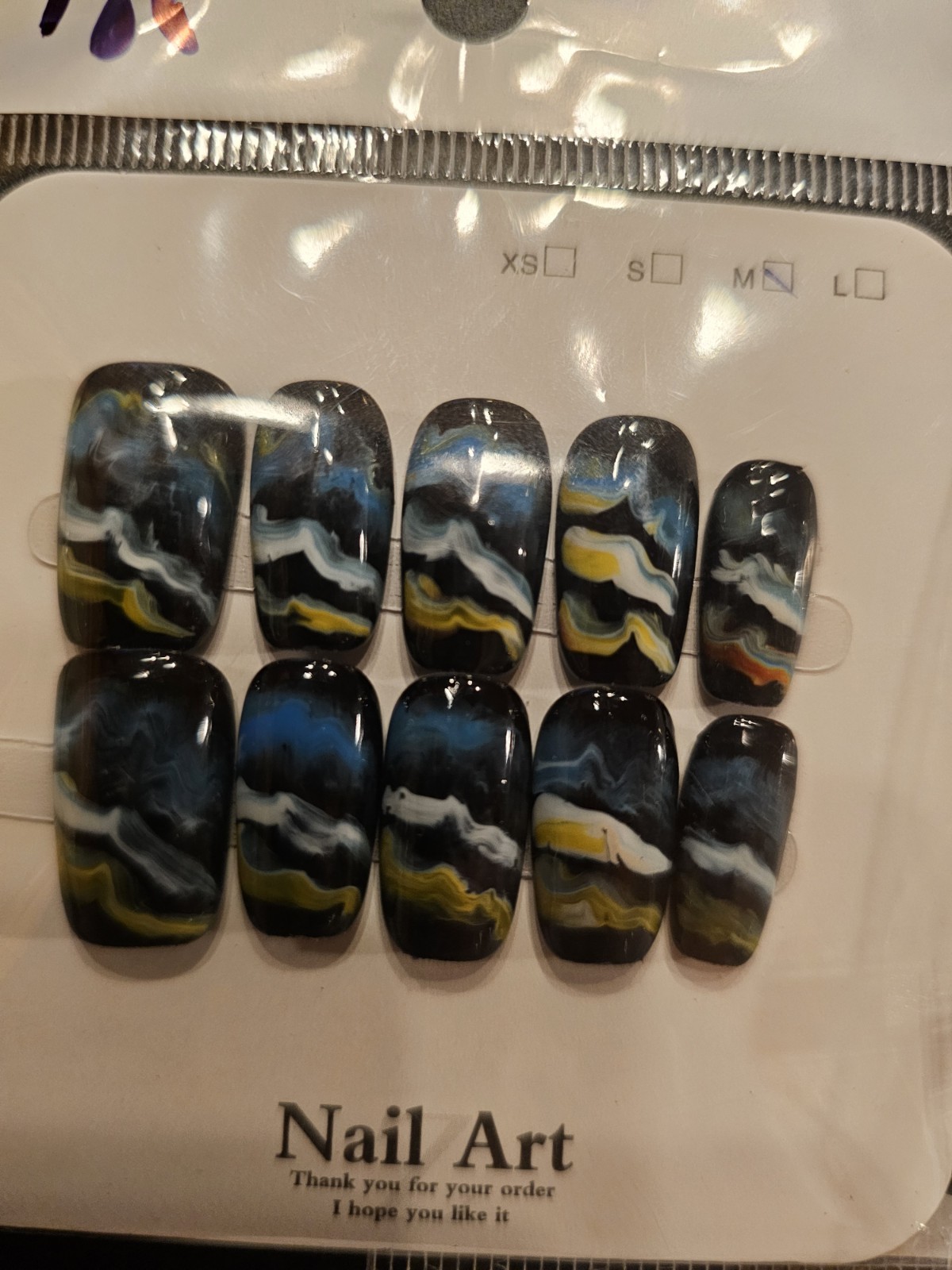 Size Medium – Medium Length Press-On Nails with Sticky Tabs Included. New In Box