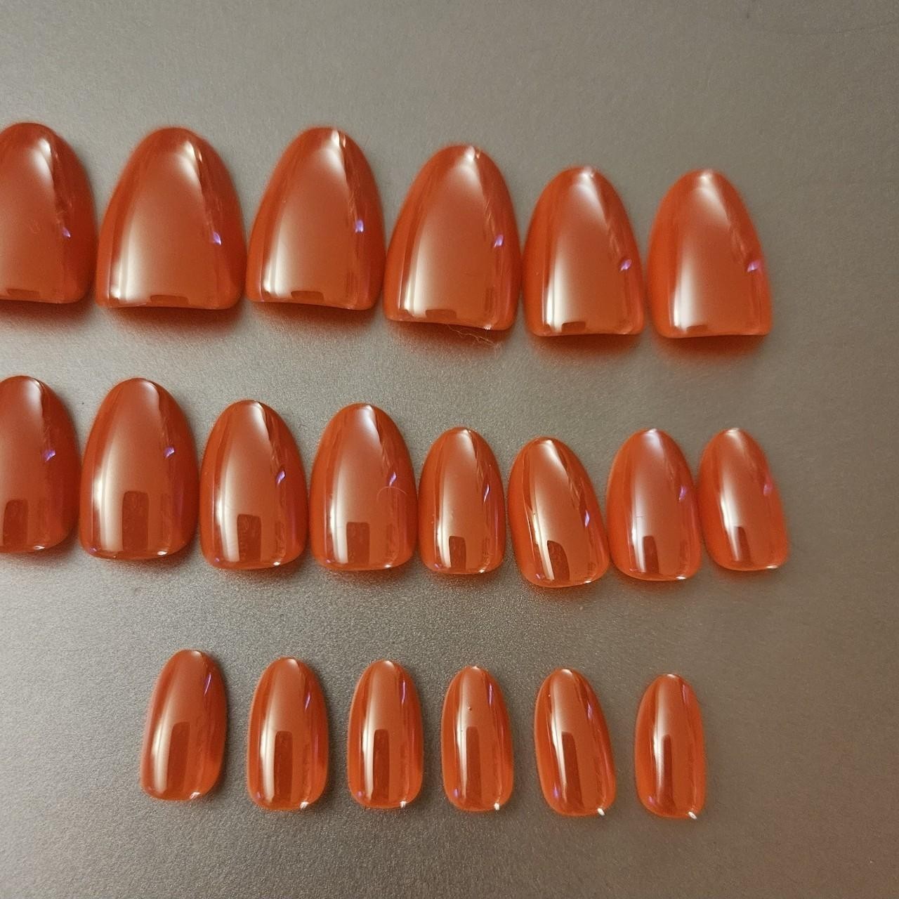 Glamnetic Lush Coral Press-On Nails – Partial Set (Glazed Short Oval)