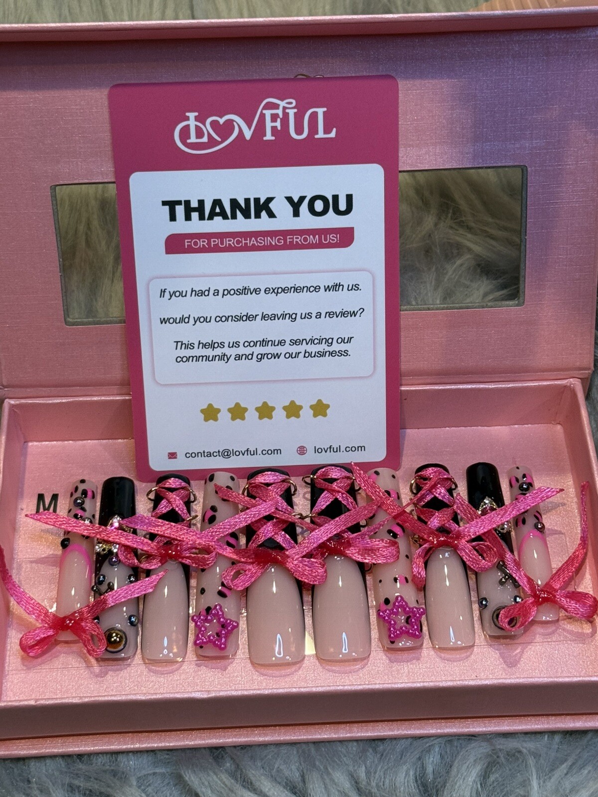 Loveful H173 Acrylic Press On Nails Size Medium
