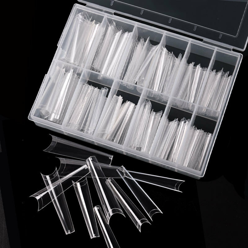240pcs/Box Half Cover XXL Coffin Tips C Curve Extra Long False Nails Acrylic Tip