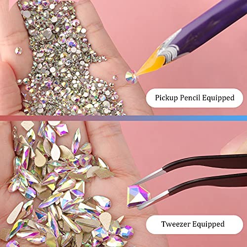 Multi Shapes 3D Glass AB 2 packs without gem glue Multi-Shaped Crystal AB
