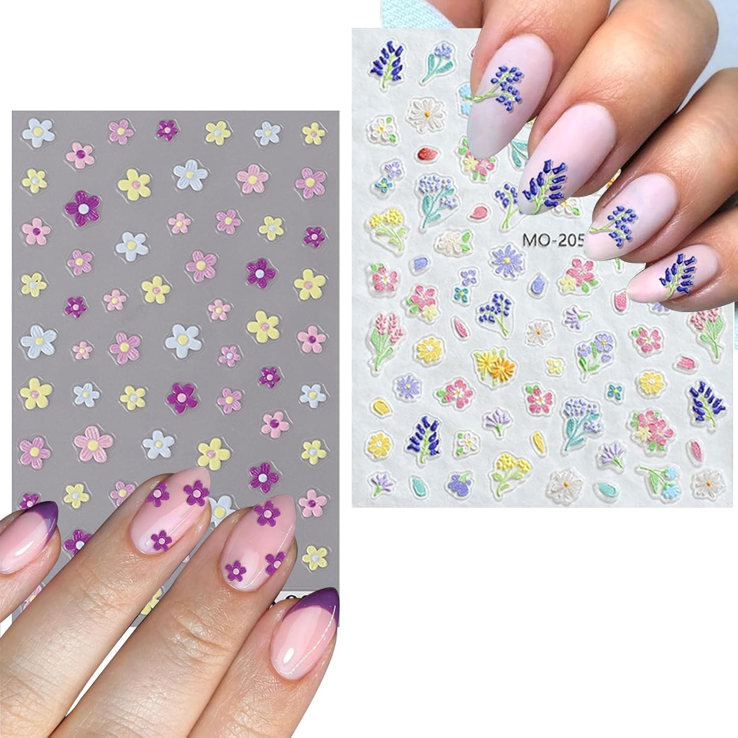 Personalized Nail Art Made Easy – 7 Sheets of Floral 3D Stickers with Tweezers