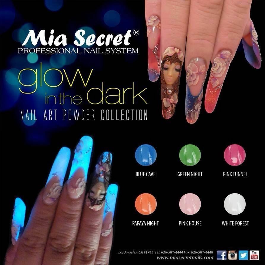 NAIL ART “GLOW IN THE DARK” ACRYLIC POWDER 6 COLORS – MIA SECRET