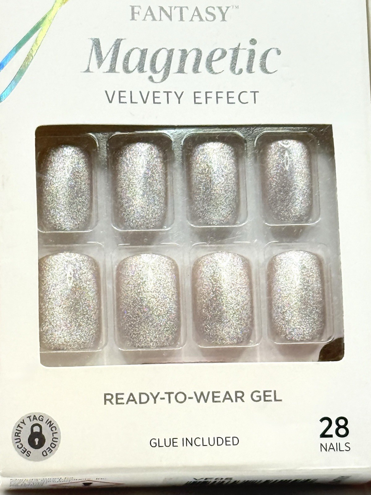 Kiss Gel Fantasy Magnetic Silver Short Press-On Manicure Nails 89129 (Lot Of 2)