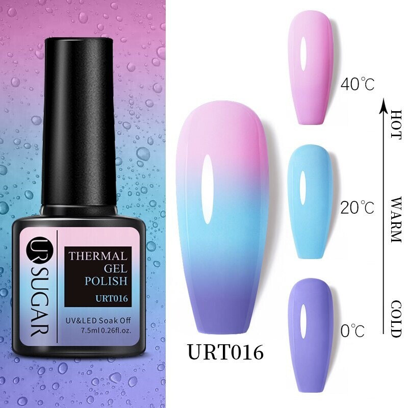 Nail Art 3D Color Thermal Changing UV Gel Polish sparkle Glitter Nail Gel Polish