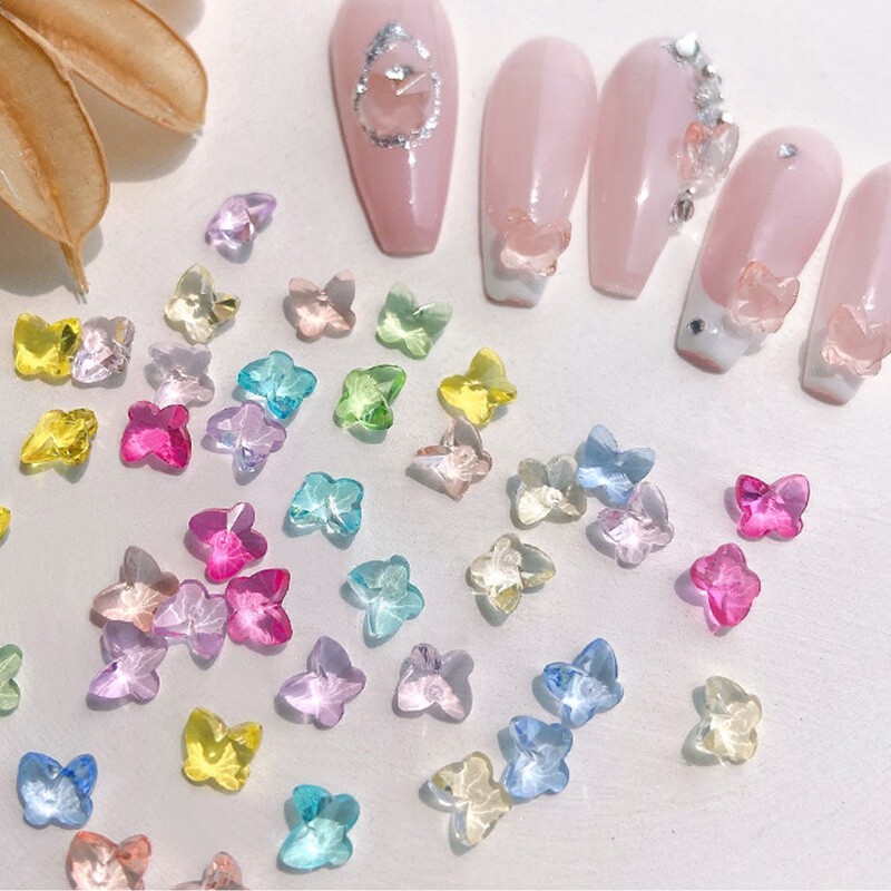 3D Bow Butterfly Nail Art Stickers Charms Decorations Cute Mixed Style Manicure