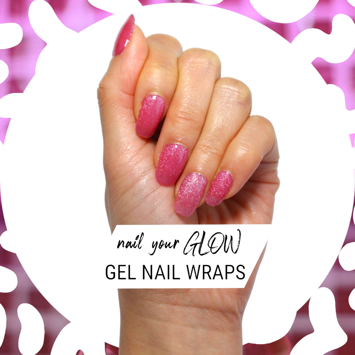 20 Gel Nail Wrap Stickers, Shimmer Sparkly, Semi Cured UV/LED, Nail Art Design