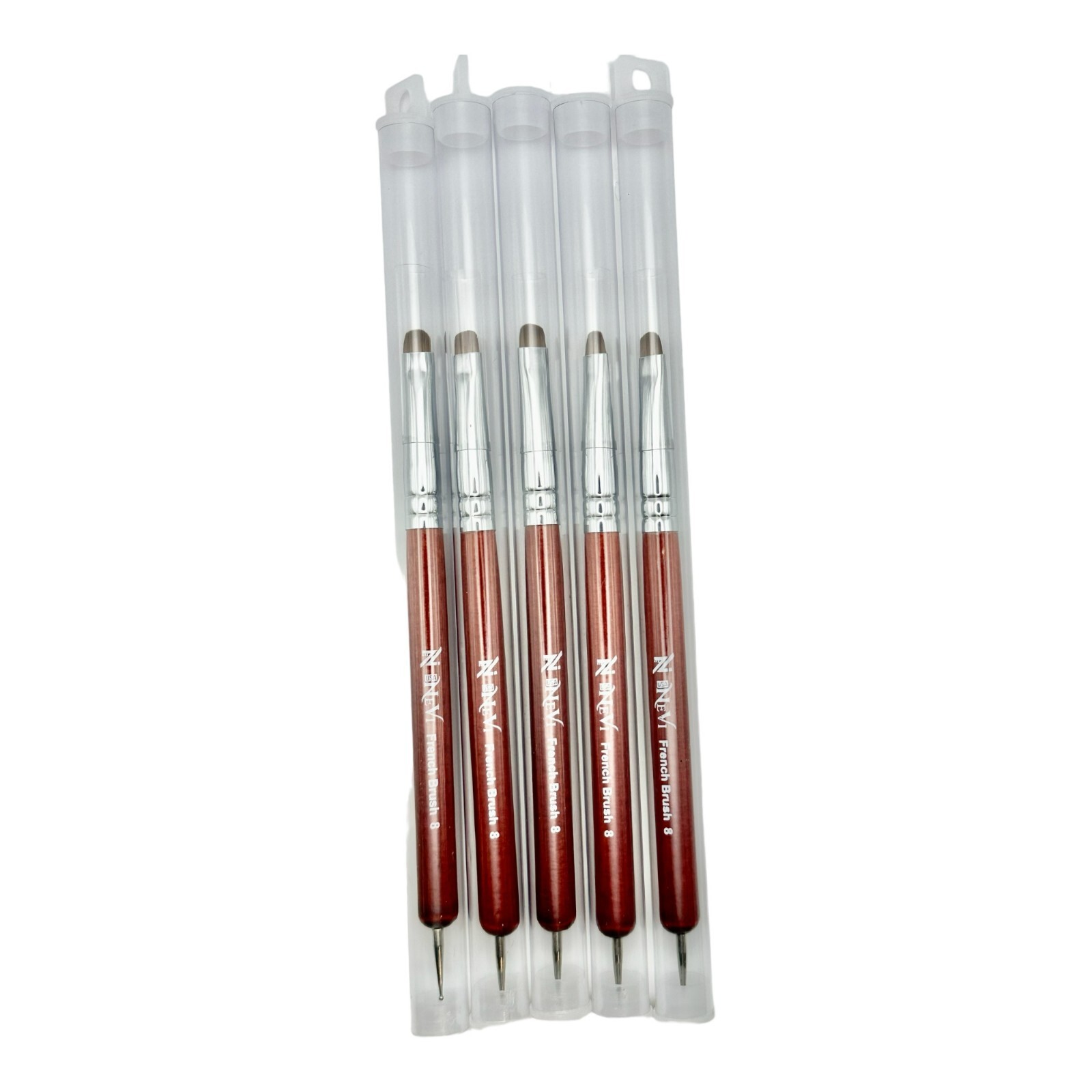 2pcs set Sable Brush NeVi USA 2 Way Acrylic Professional French Manicure #8