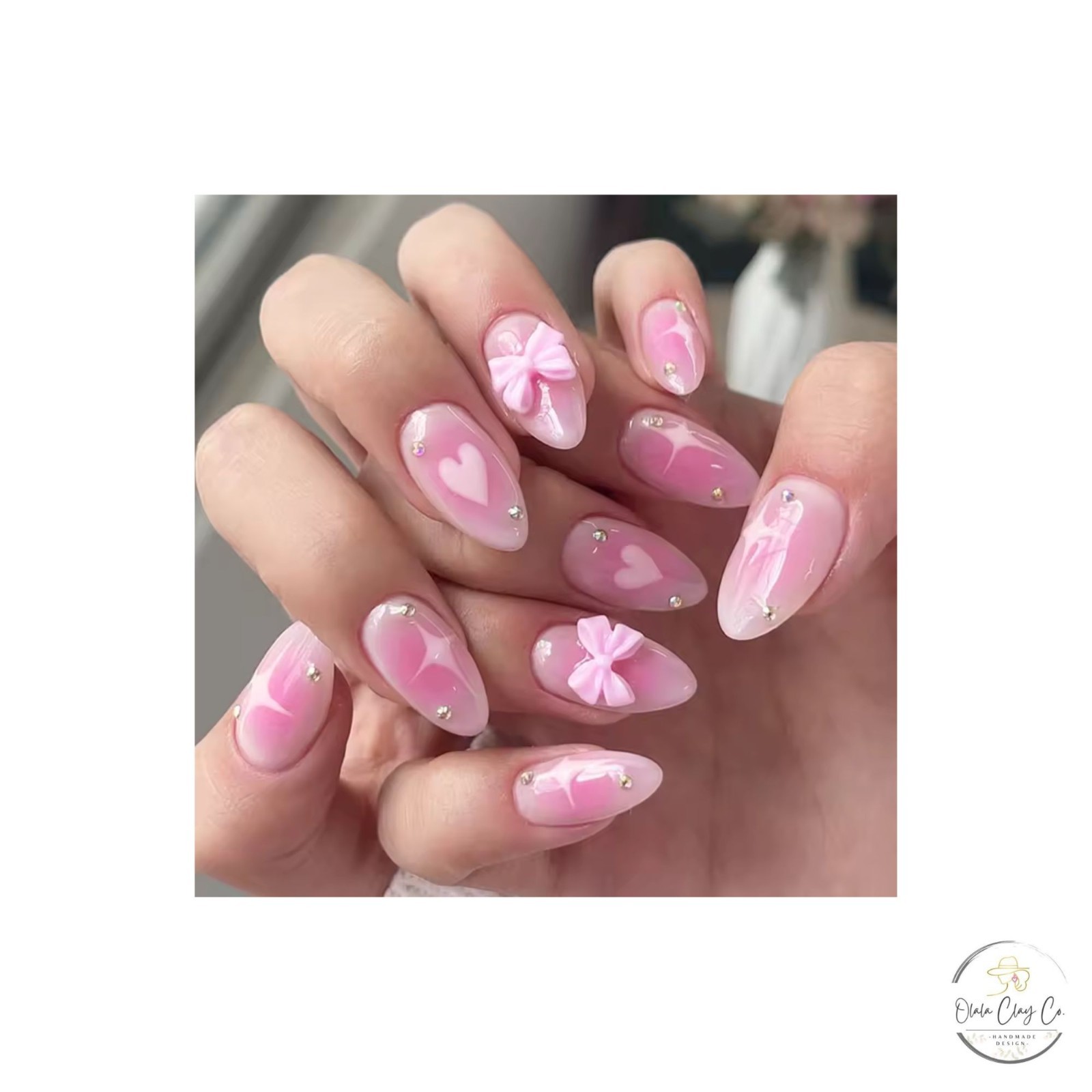 Olalaclayco Handmade Press On Nails, Hand Painted Gel False Nails, Luxury Custom