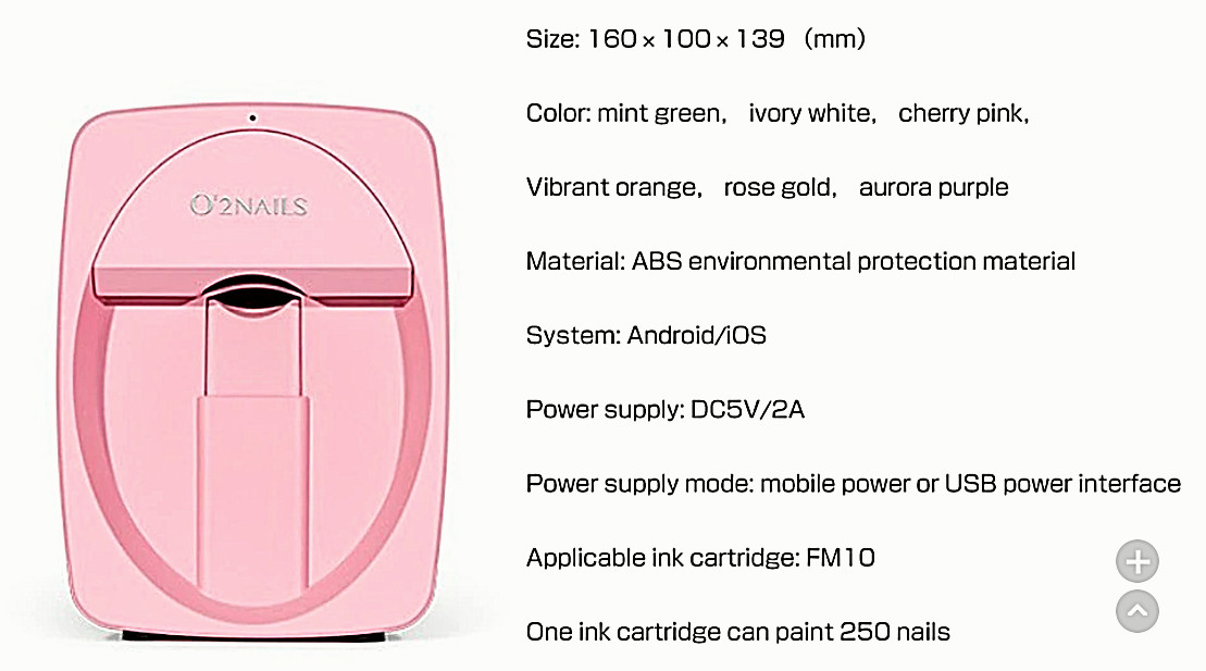 O’2Nails Nail Printer 3D App Control Nails Art Machine Nail Salon Portable Home