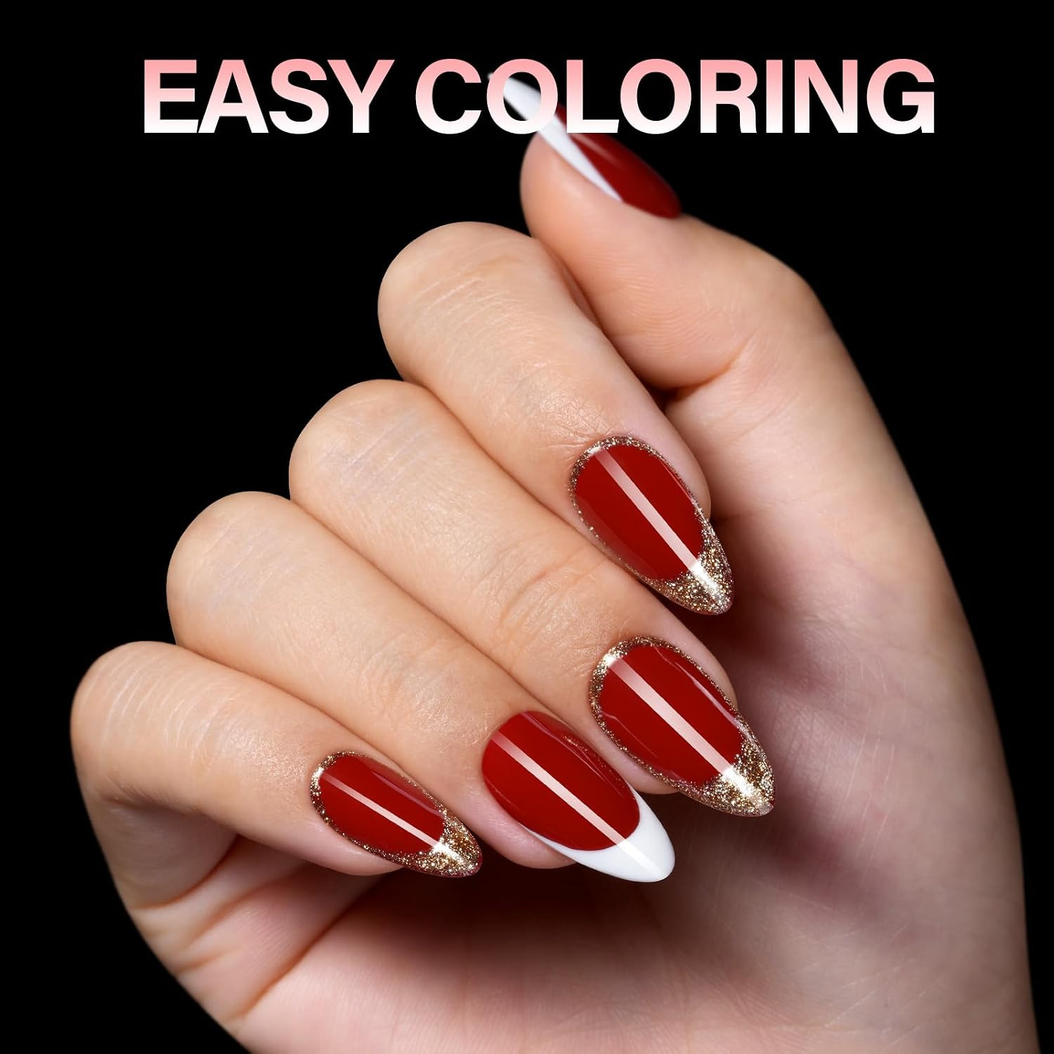 240Pcs Thickened Medium Almond Nail Tips for Home Salon | Half Matte Nail Extens