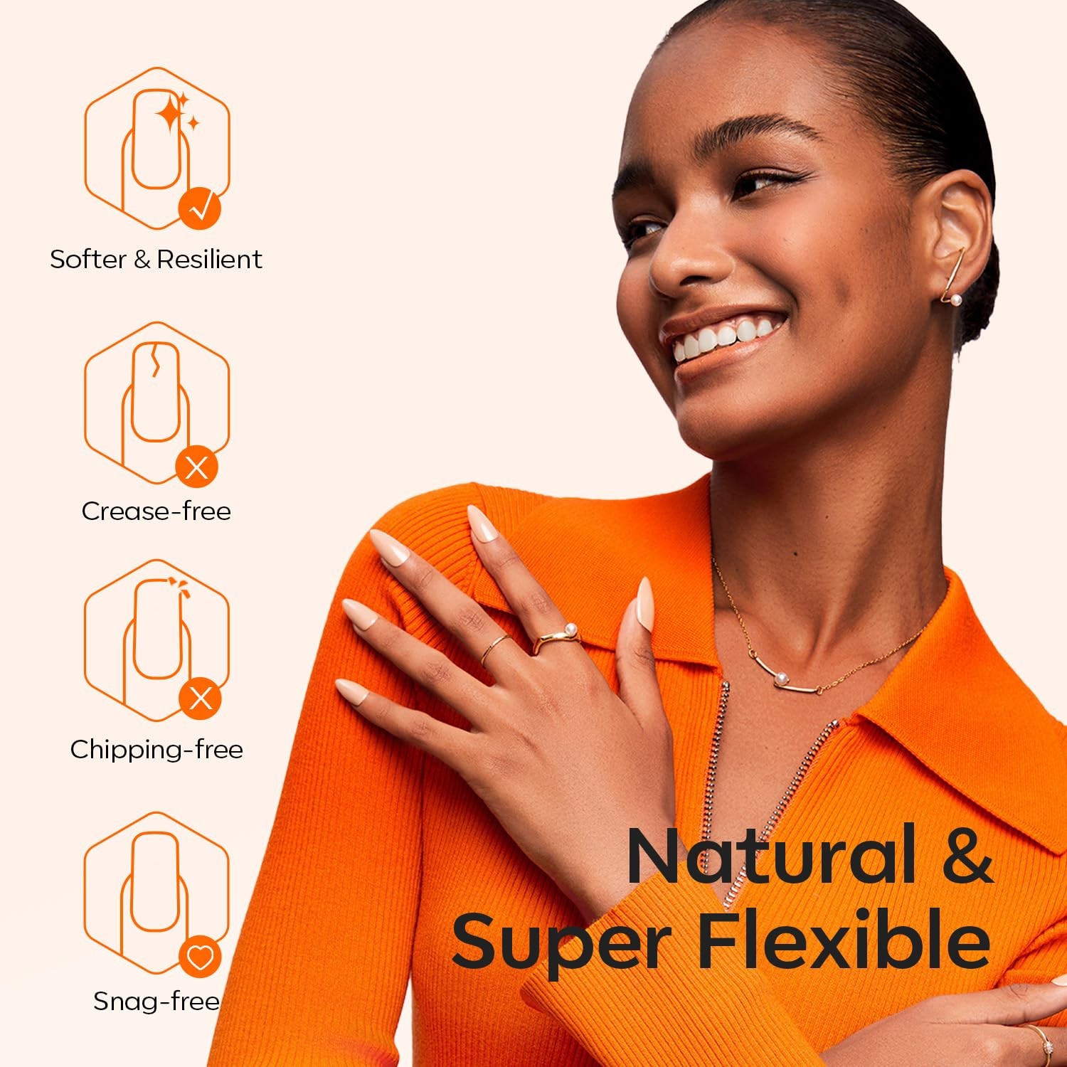 modelones Extra Short Almond Nail Tips, Pre-shaped Tips Gel XS, B7-XS