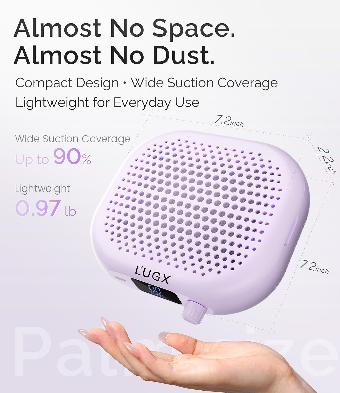 Sleek Nail Dust Collector with Low Noise & Magnetic Cover – Salon & Home Use