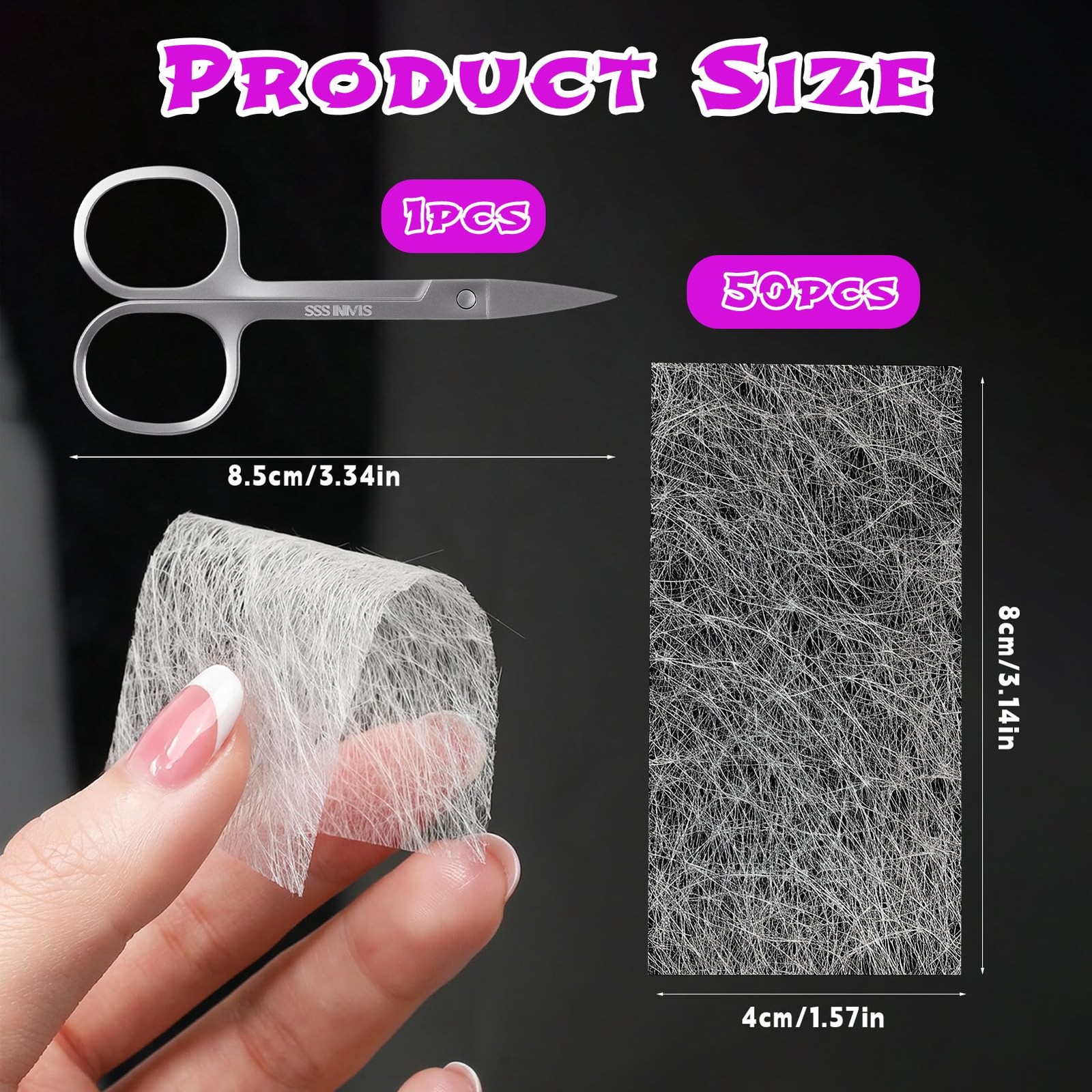 Fiberglass Nail Wrap Extension Kit – 51 Pcs Silk Clear