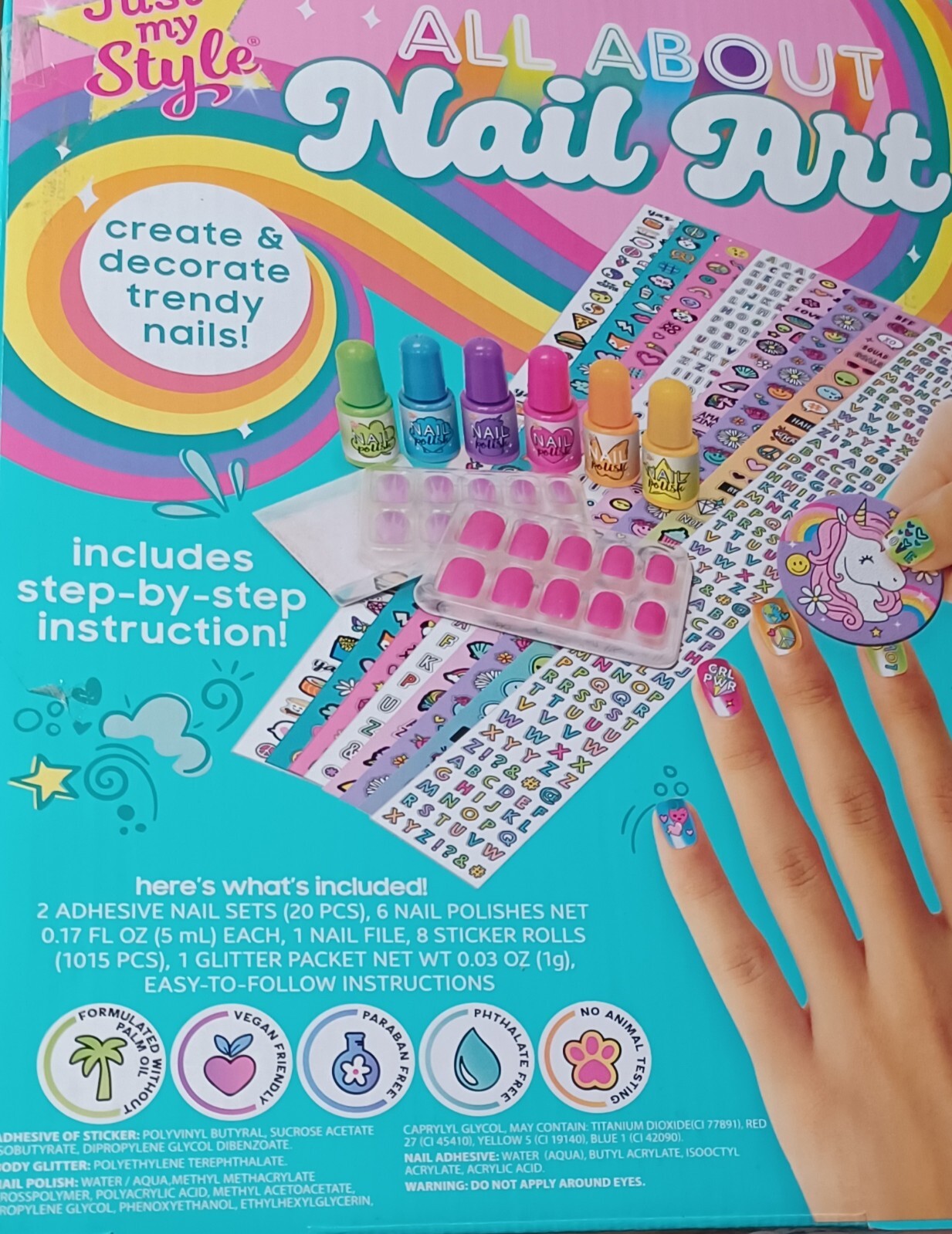 Just my style All about Nail Art Kid Nail Polish Girls Make Up Set cosmetics kit