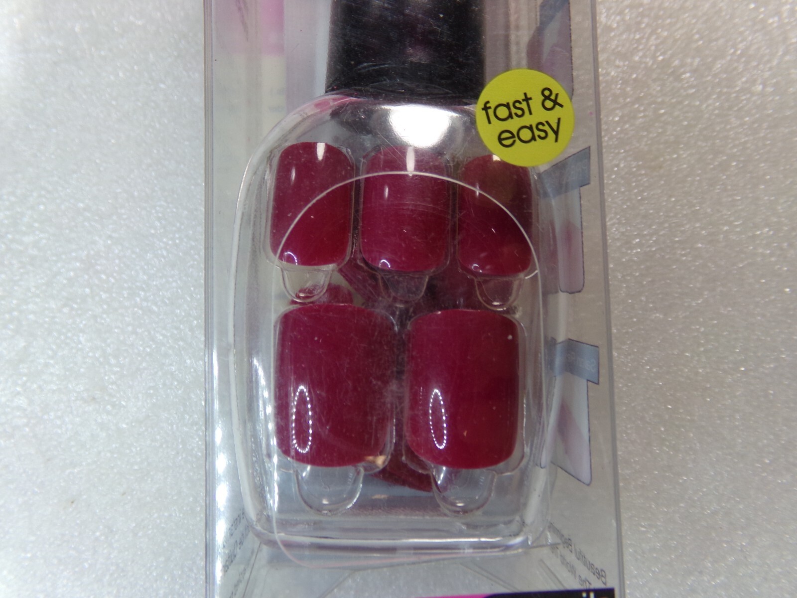 Nadeco Nails “Compare to imPRESS” Press-on Nails short, Shiny Blue Pink
