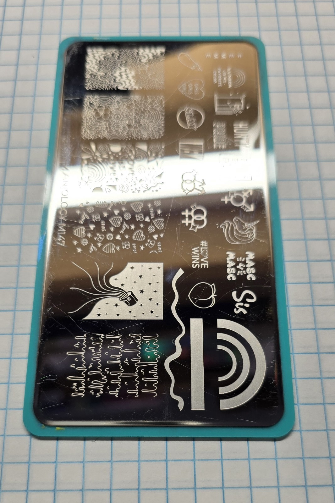 Maniology M147 Pride Gay Straight Rainbow Sis Love Sexual Nail Stamp Plate HTF