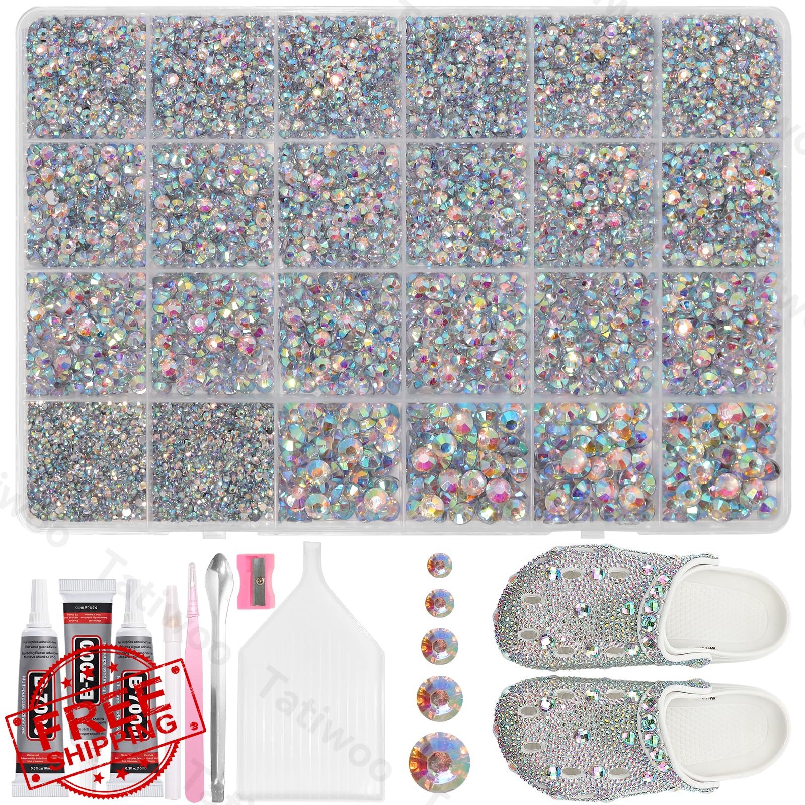 20000pcs AB Jelly Resin Rhinestones Mix Sizes Flatback Gems