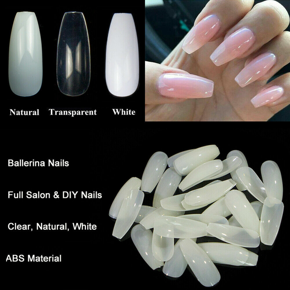 500pcs False Nails Display Tip Acrylic Ballerina Artificial Full Cover Fake Nail