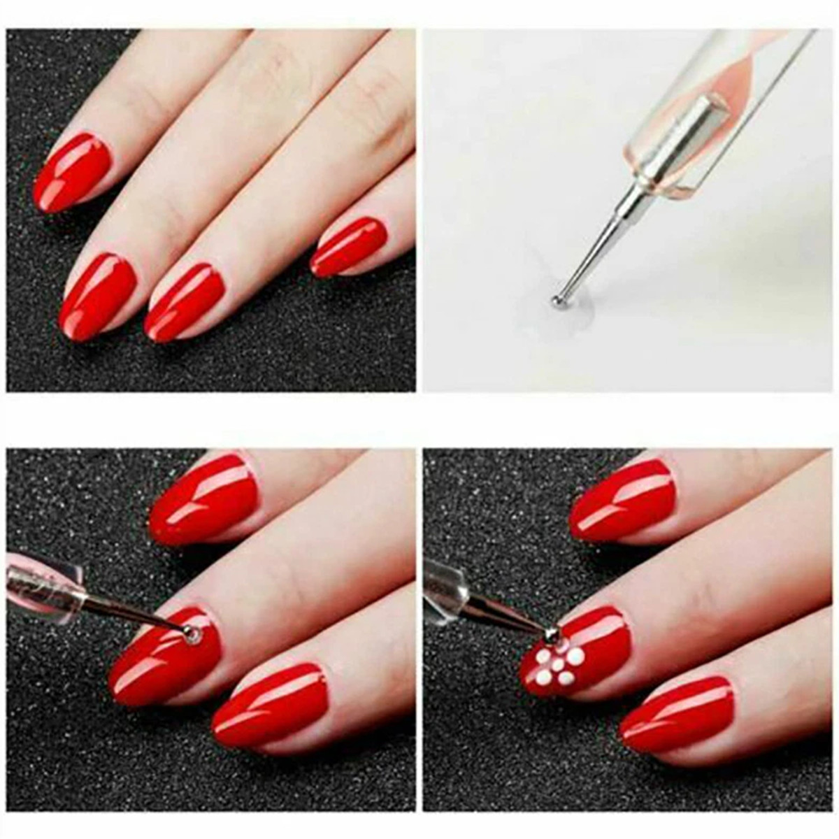 8 PCS Nail Art Design Dotting Painting Drawing Polish Brush Pen Tools Acrylic US