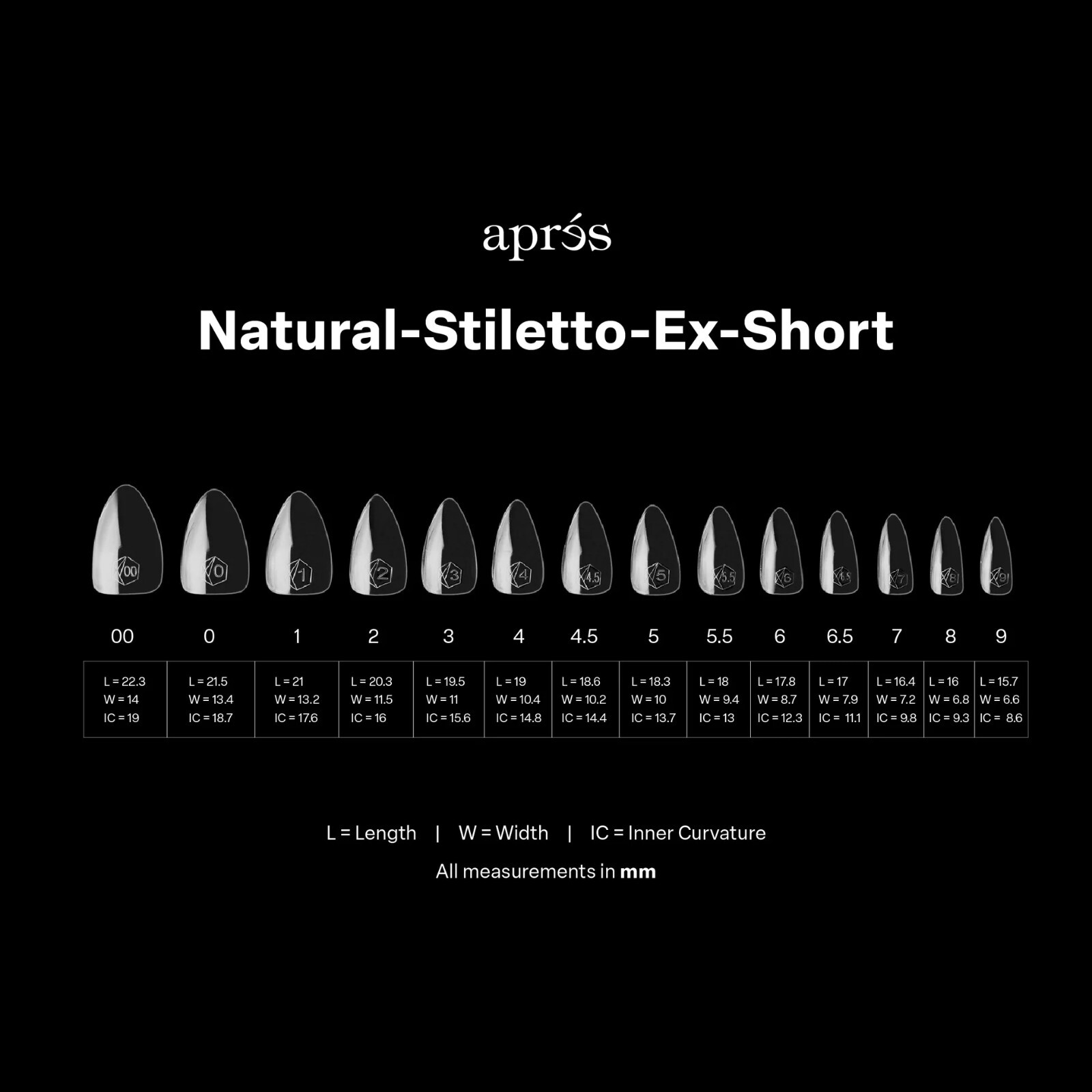 apres Gel-X Natural Stiletto X-Short (Box of 600 Tips)