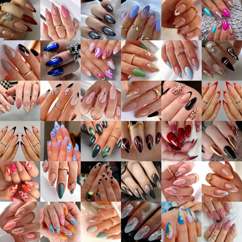 Wholesale 360PCS Press-On Nails Short Medium Easy-Apply Length Almond Square Tip