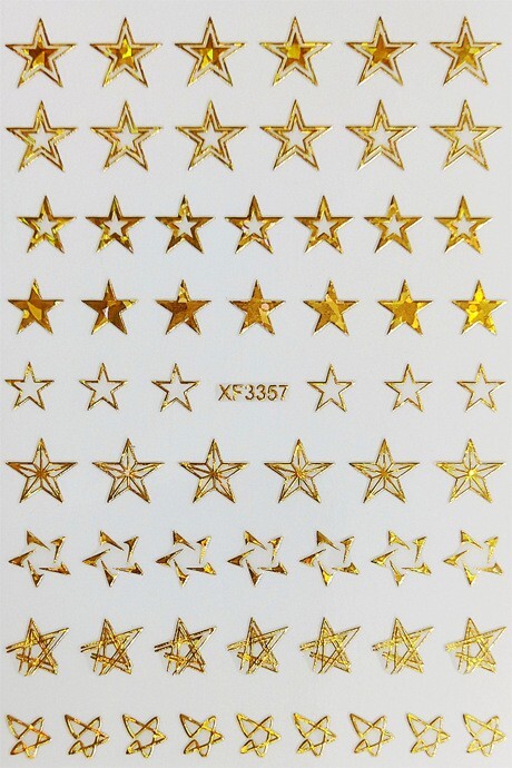 12 Sheets Stripe Stars Nail Art Stickers Decals Supply Self-Adhesive XF3357 NH21