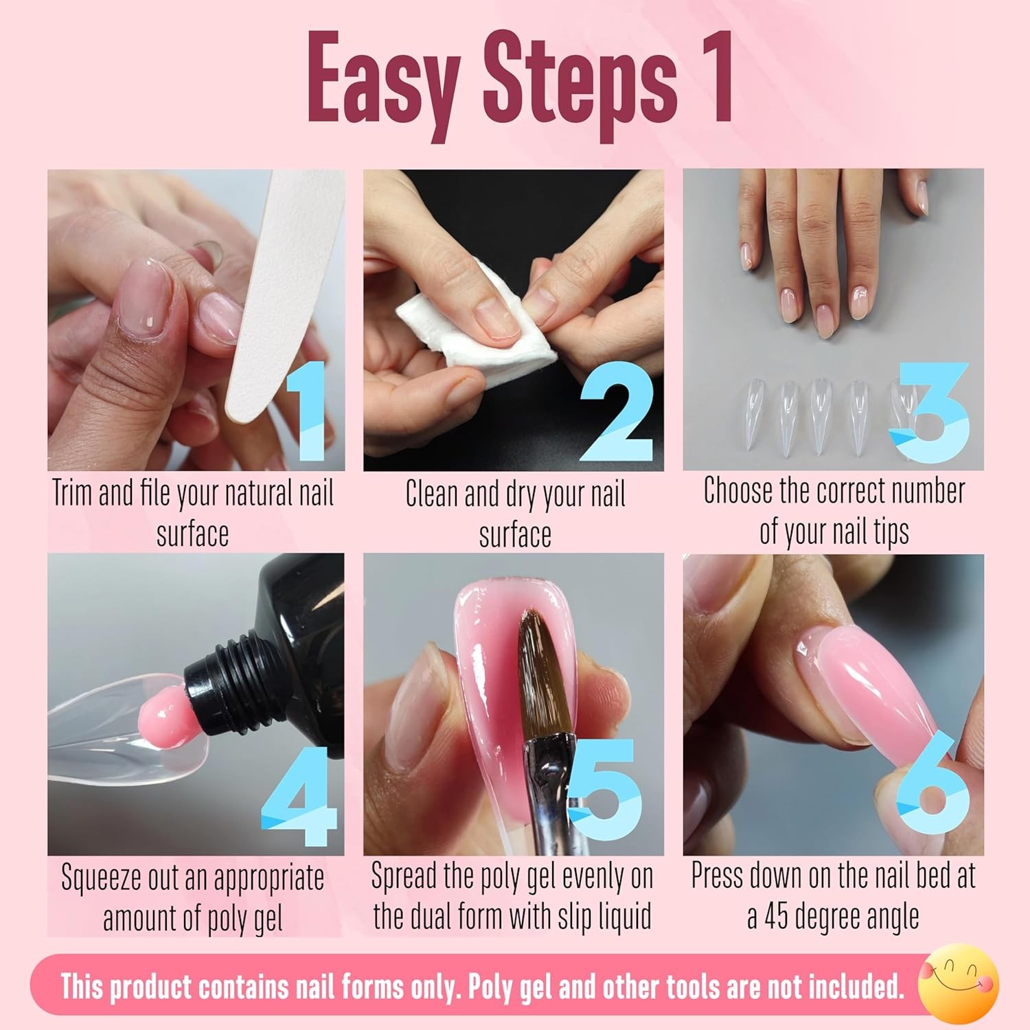 Curved Stiletto Nail Dual Forms for Poly Gel Eagle Claw Form For Polygel