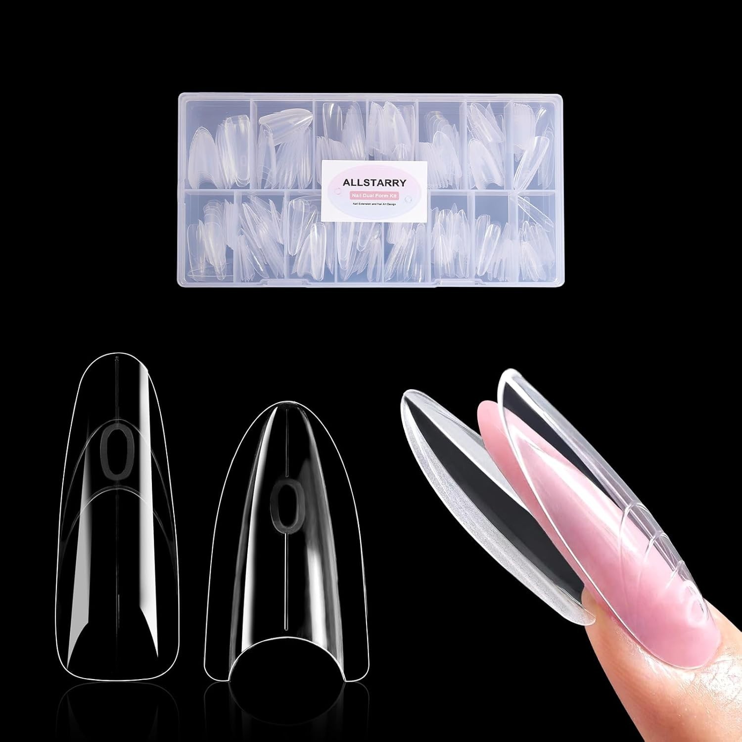 Almond Round Sandwich Dual Nail Extension Forms – 240pcs, Effortless Application