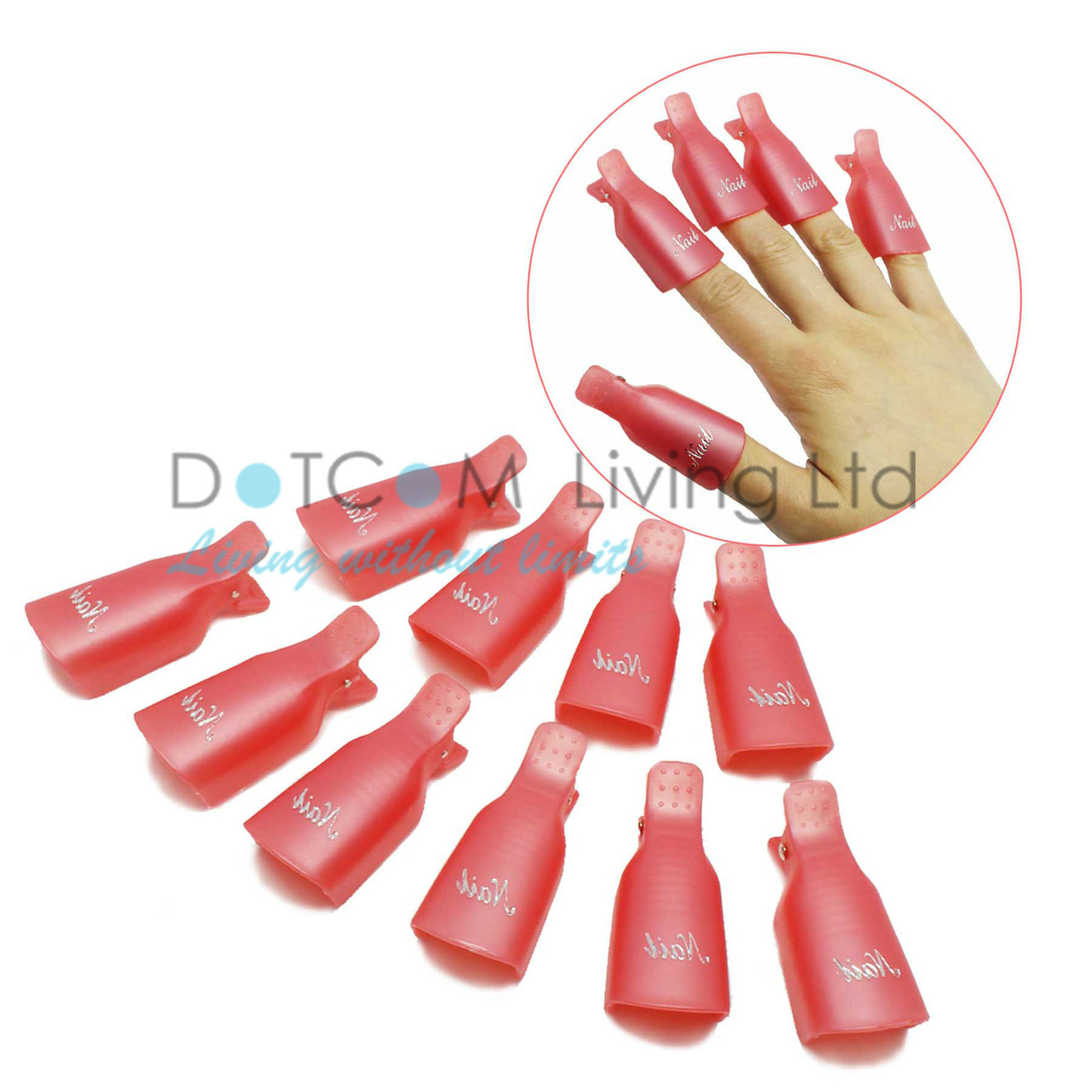 10 Wearable Soaker Wrap Cleaner Clip Cap Gel Polish Remover UV Acrylic Nail Art