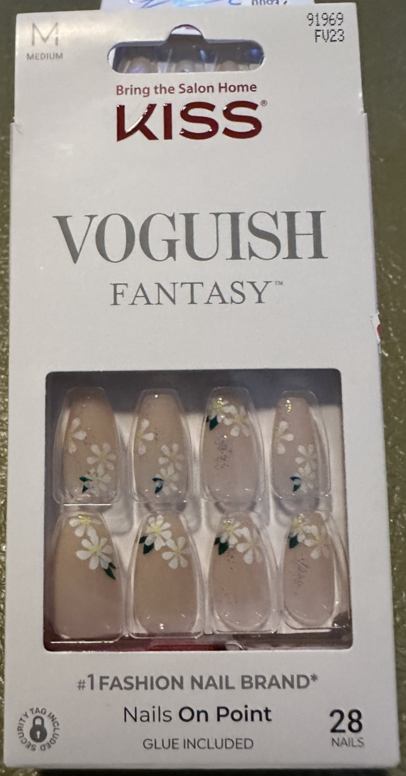 Kiss Nails Glue Medium Gel Fantasy Flower Almond Manicure Pink White Blue