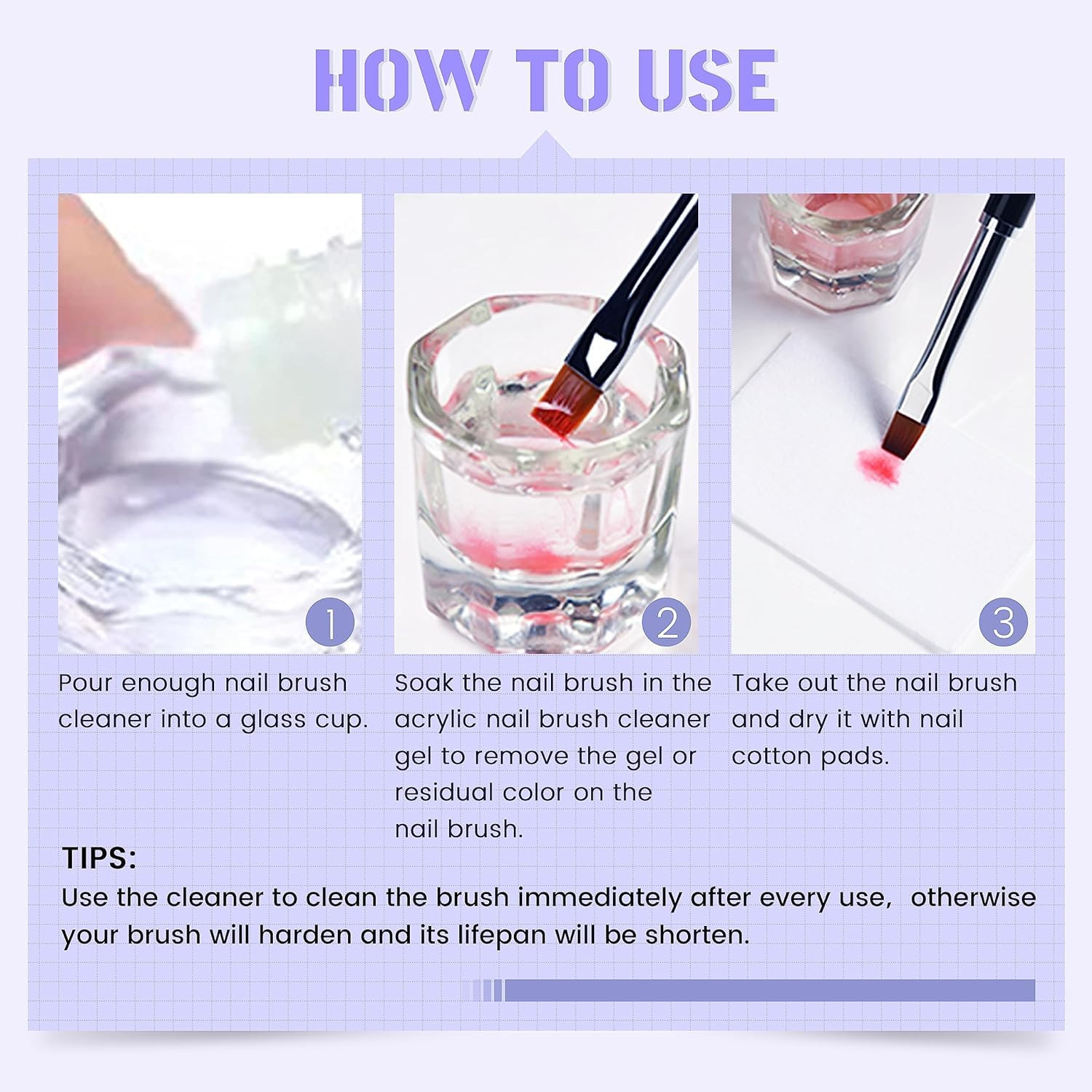 2PCS Nail Brush Cleaner- Professional Nail Art Brush Cleaning Solution. Nail Br