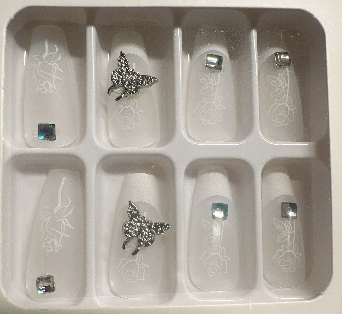 Press on Nails with stone. One Minute Nail tip 24pcs in box