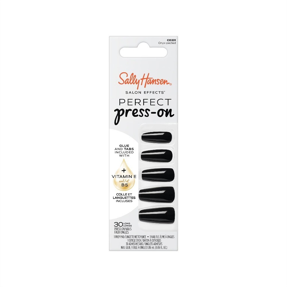 Salon Effects Perfect Press-On Nails, Onyx-Pected, Non-Damaging, Easy to Apply