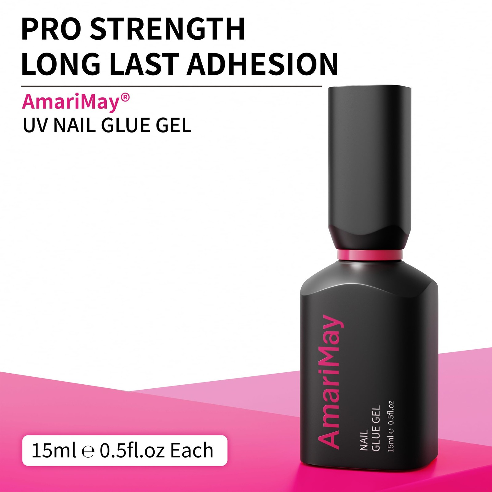 Nail Glue Gel, 15ml, Strong Hold 2 in 1 Nail Gel Glue and Base Coat for Press…