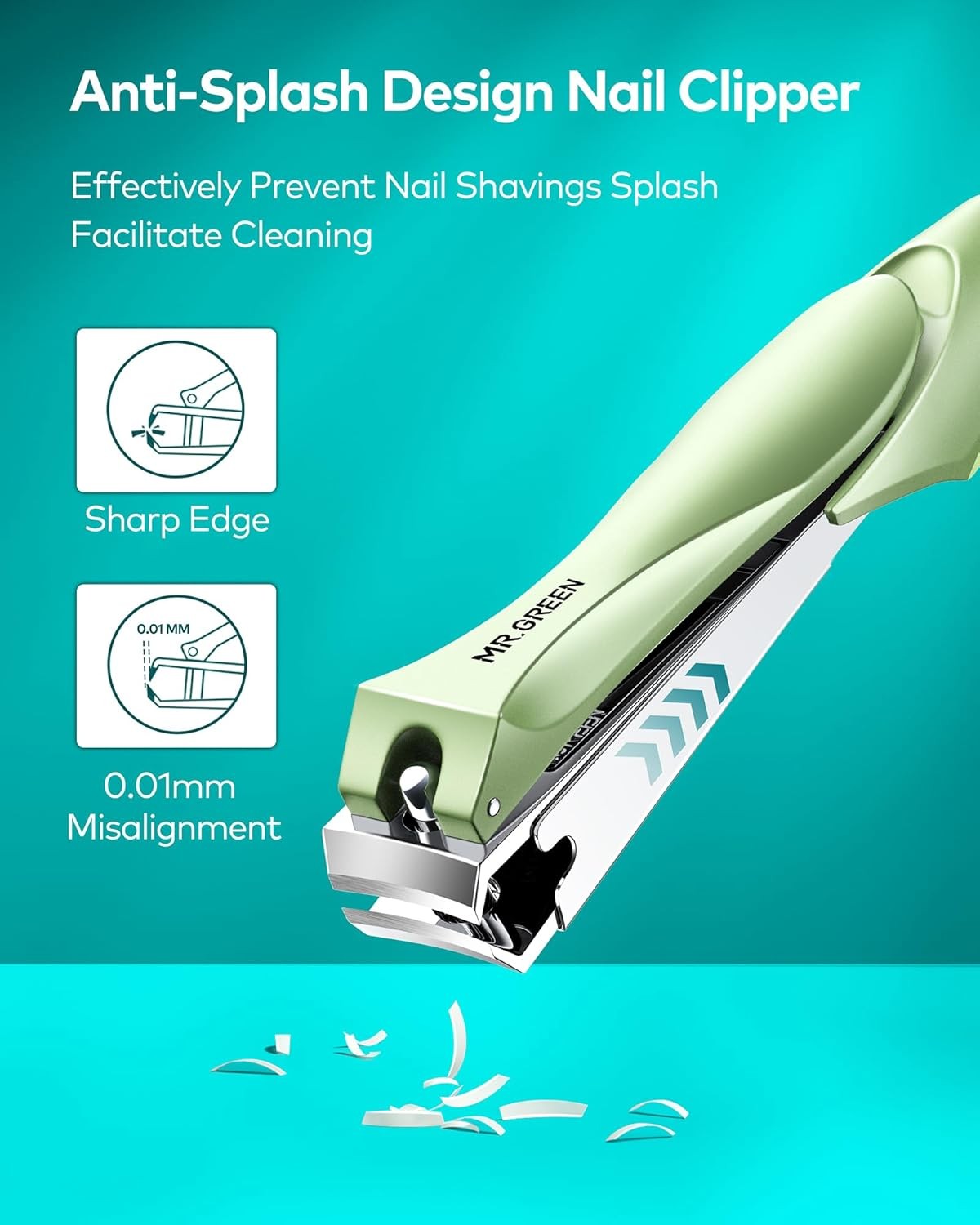 Nail Clippers with Nail File, Anti Splash Nail Clipper Set for