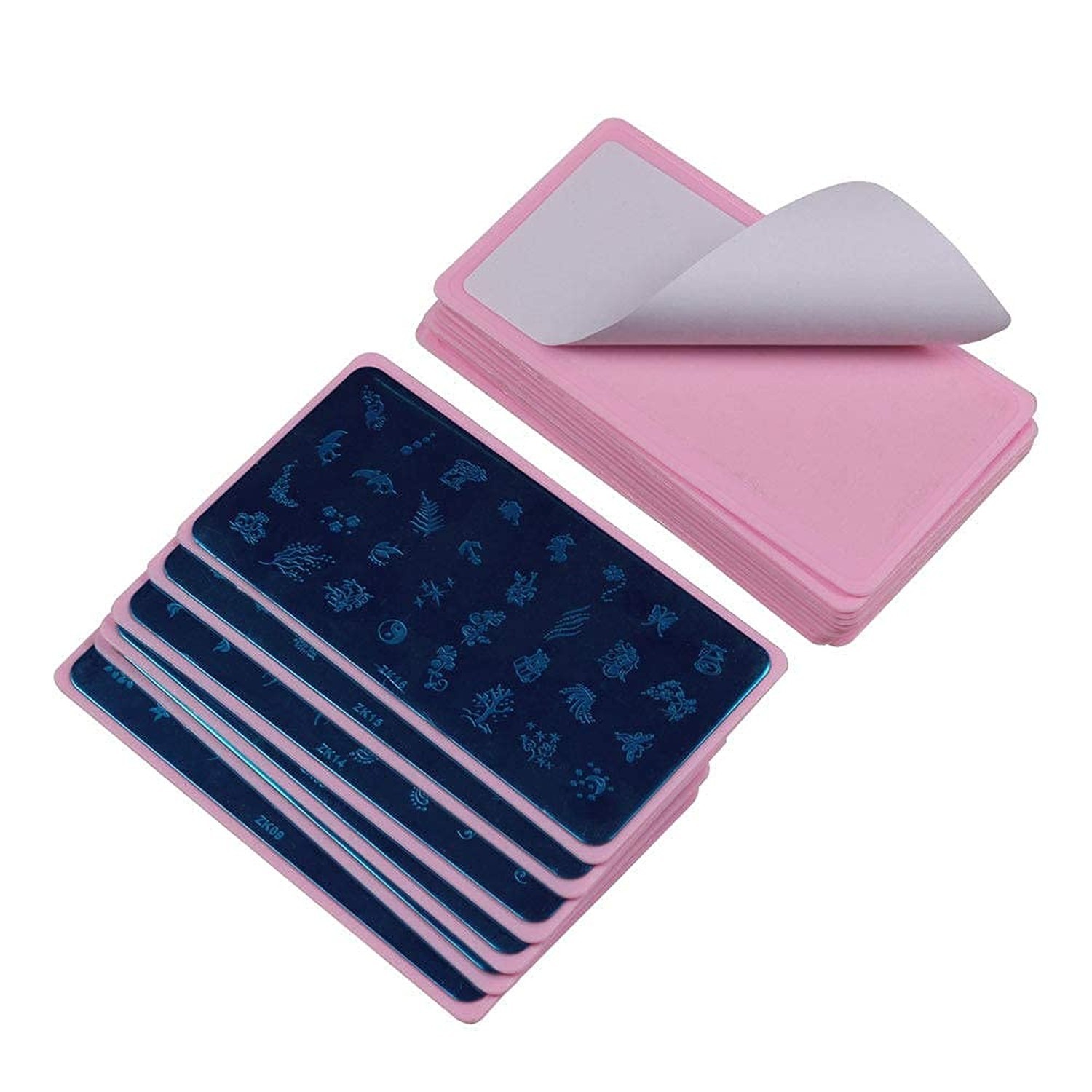 15pcs 12X6cm Nail Art Soft Stamping Protective Pink Color Stamper Rectangel S…