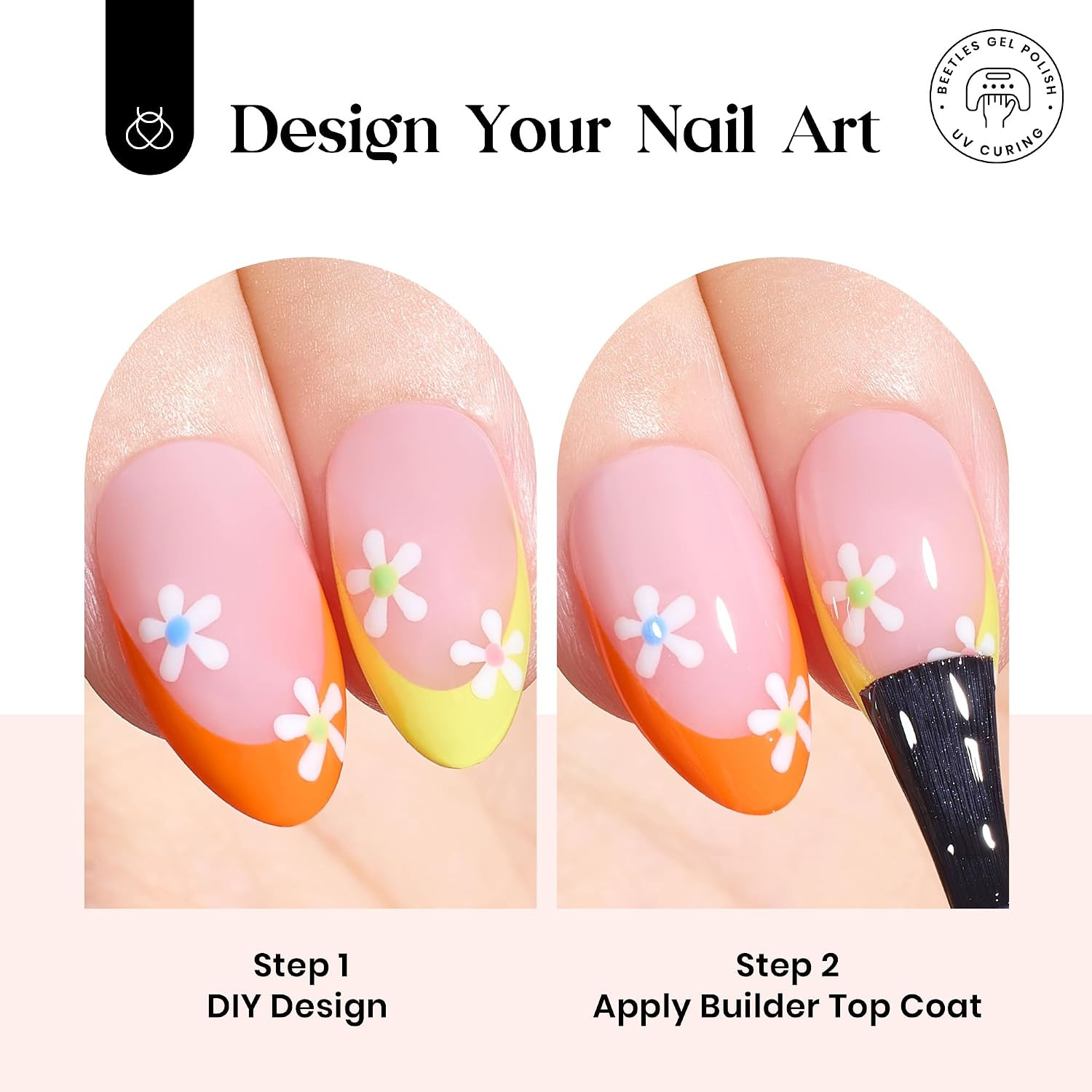Press on Nail Kit – 7 Colors Short Almond French Tip Nails, 224Pcs | 16 Sizes Fa