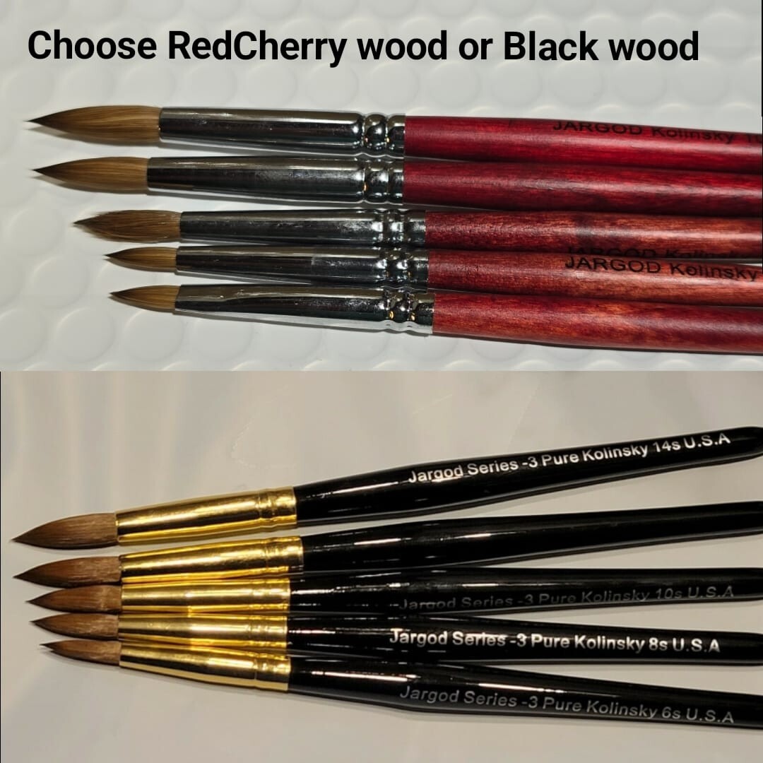 100% Pure Kolinsky Acrylic Brush Nail Art Brush Round Brush Choose Size Jargod