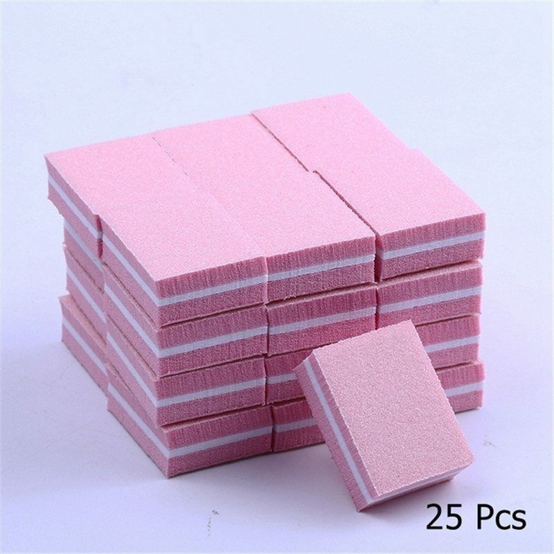 10/25/50pcs Manicure Tools Double-sided lotColorful Sponge Mini Nail File Block
