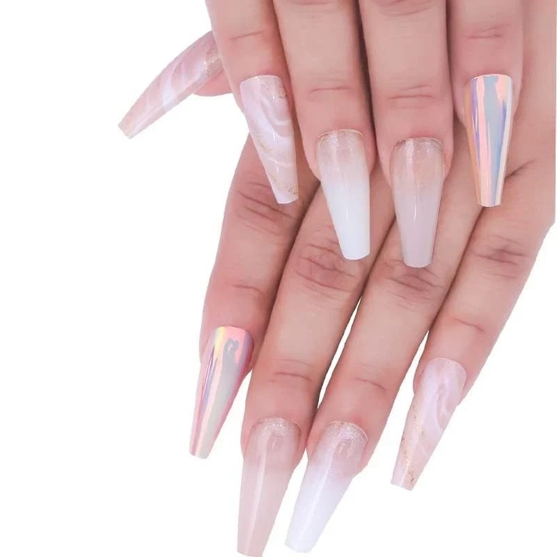 Secret Lives® Acrylic Press on Nails Designer Long Reusable 24Nails Extension