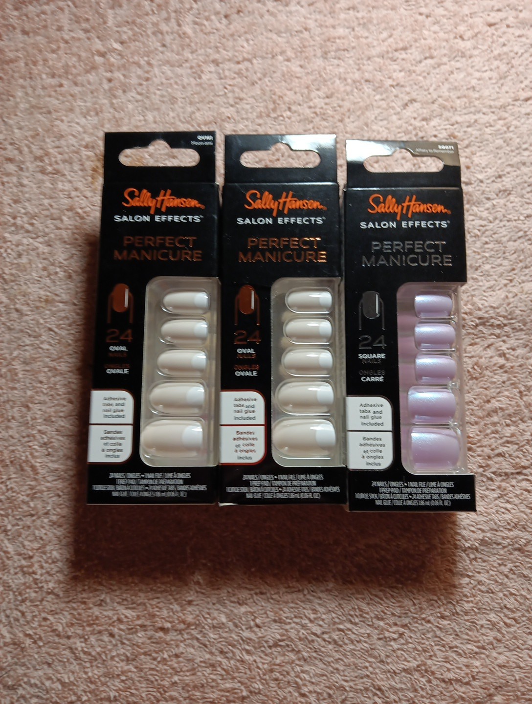 3 Pc Sally Hansen Perfect Manicure Salon Effect, Oval/Square (O14)
