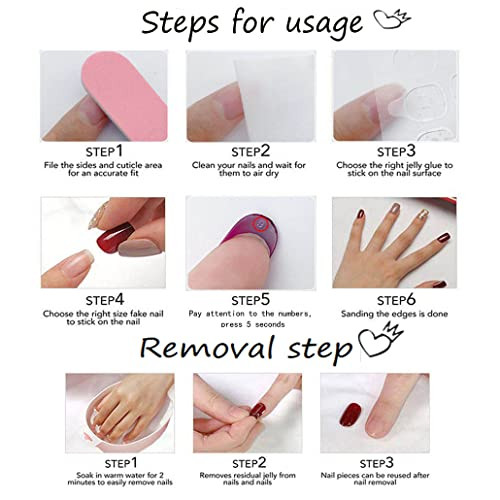 Purple Press on Nails Fake Nails Almond Cute Women’s Bling False Nails Daily