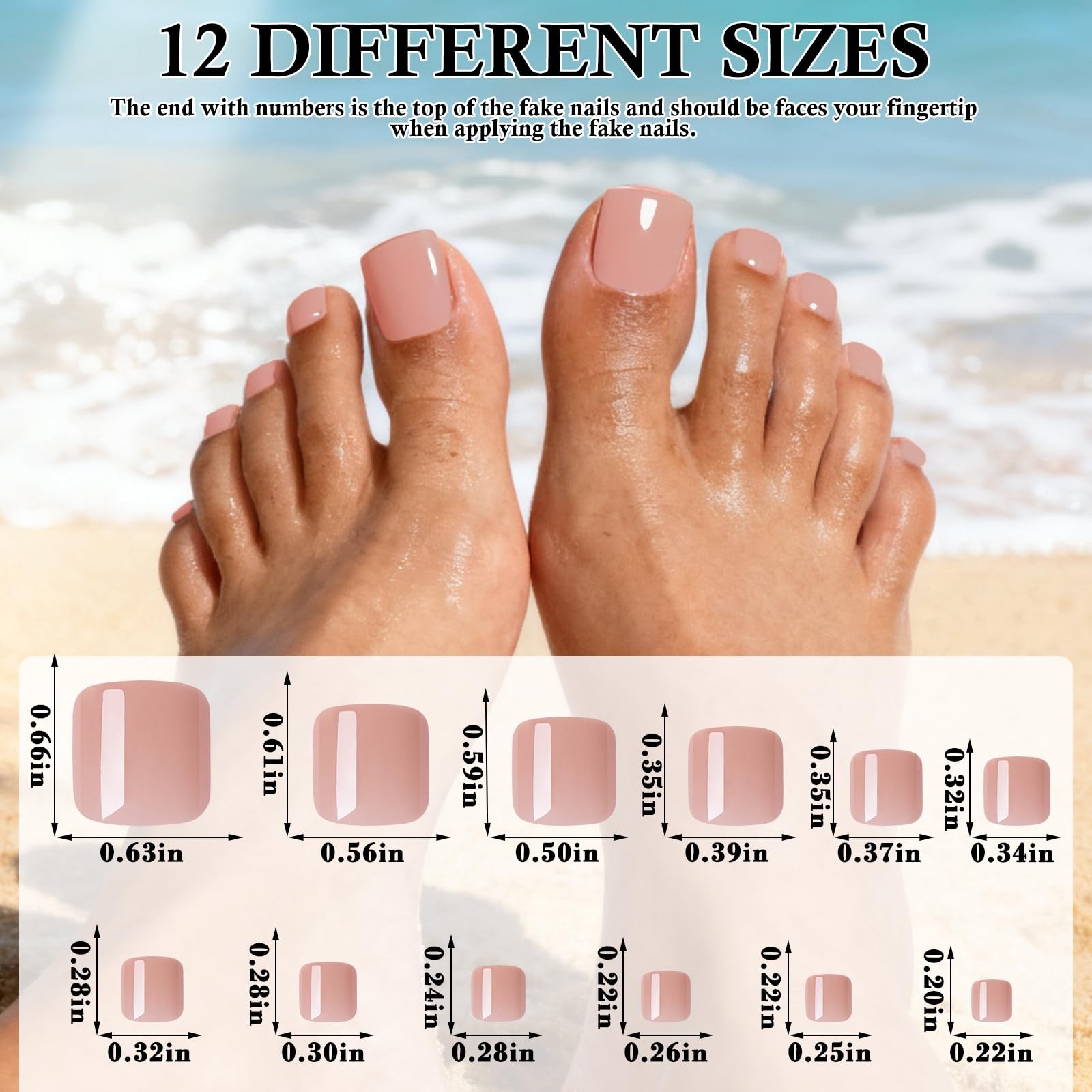 168pc Naked Nude Press on Toenails Women Fake Toe Nails with Glue Tabs, Glue …