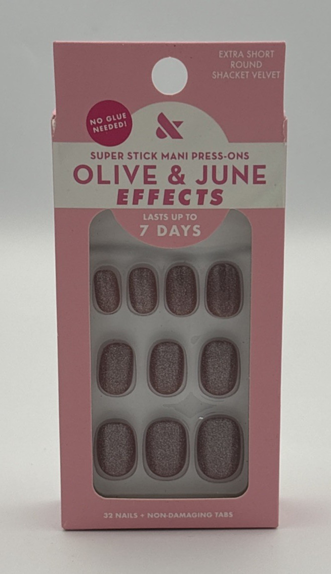 Olive & June Effects Super Stick Mani Press On Extra Short Shacket Velvet