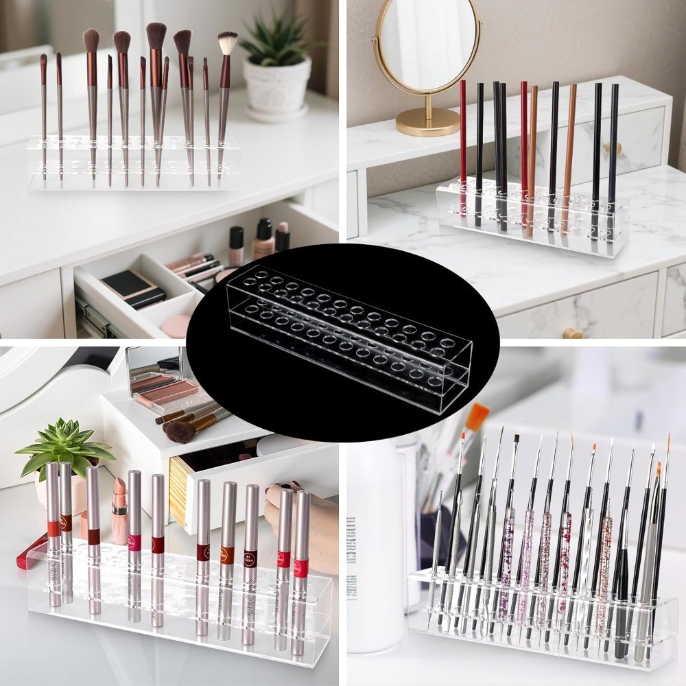 Nail Art Tool Organizer Refillable Storage Container Brush Holder Display Case