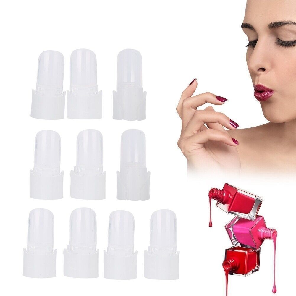 10Pcs/set Nail Polish Varnish Protector Holder Manicure Finger Nail Art Tips