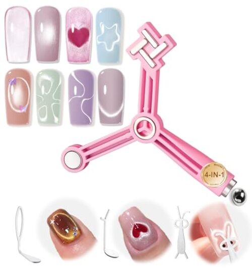 Gel Polish Cat Eye Magnet for Nails, 5 PCS Nail Magnet Tool Set for Cateye