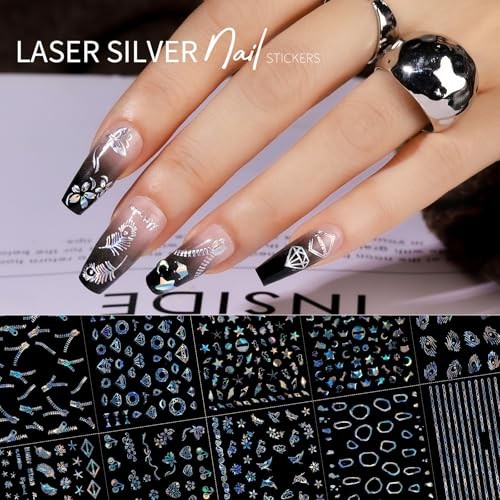 50 Sheets Aurora Nail Stickers for Nail Art, Aurora Classic Design/Aurora Line