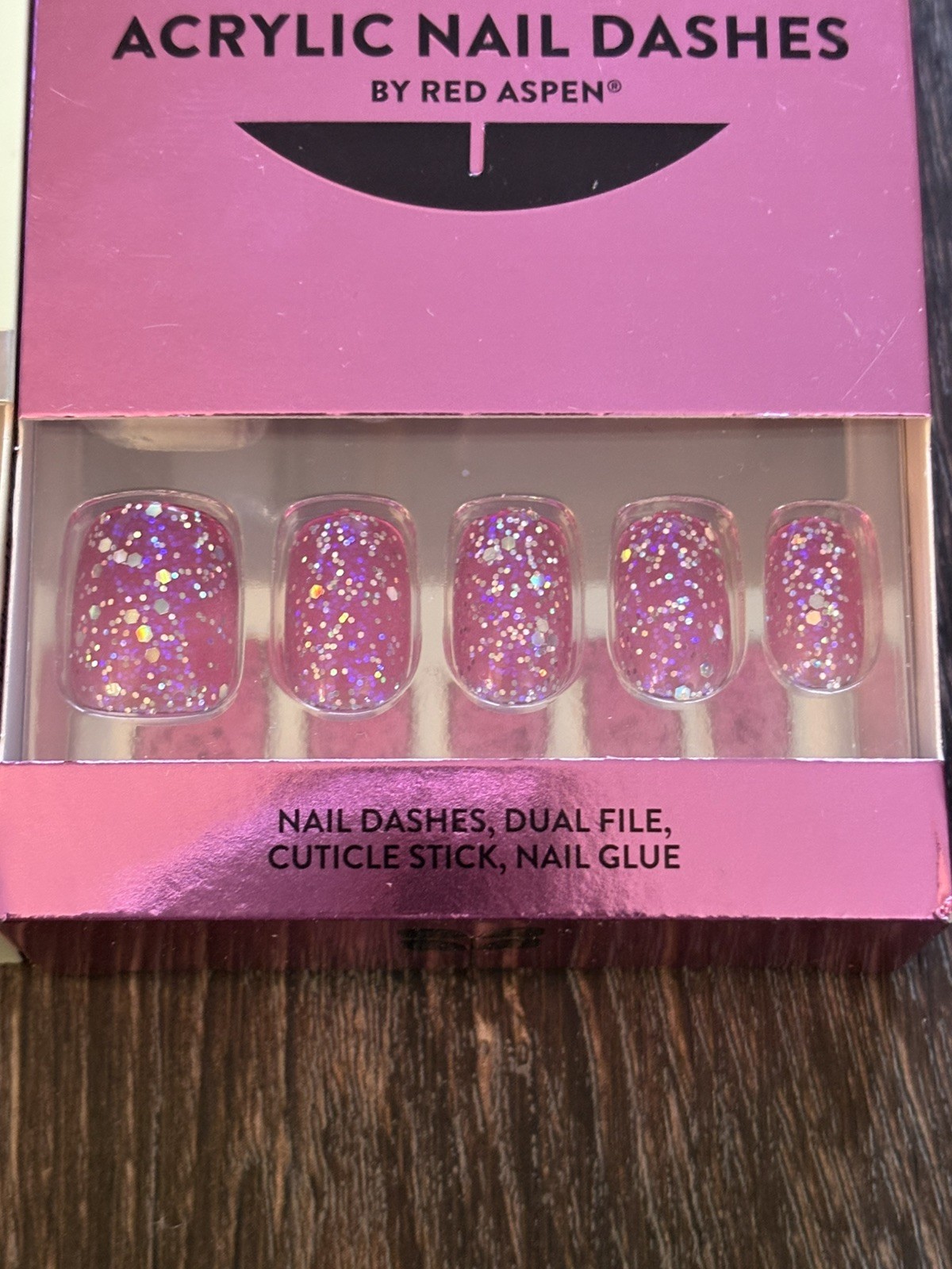 Lot of 4 NIB Red Aspen Nail Dashes Press On Nails Manicure Pink Yellow Blue